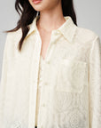 Soft Chunky Wool Jacquard Lace Knitted Top