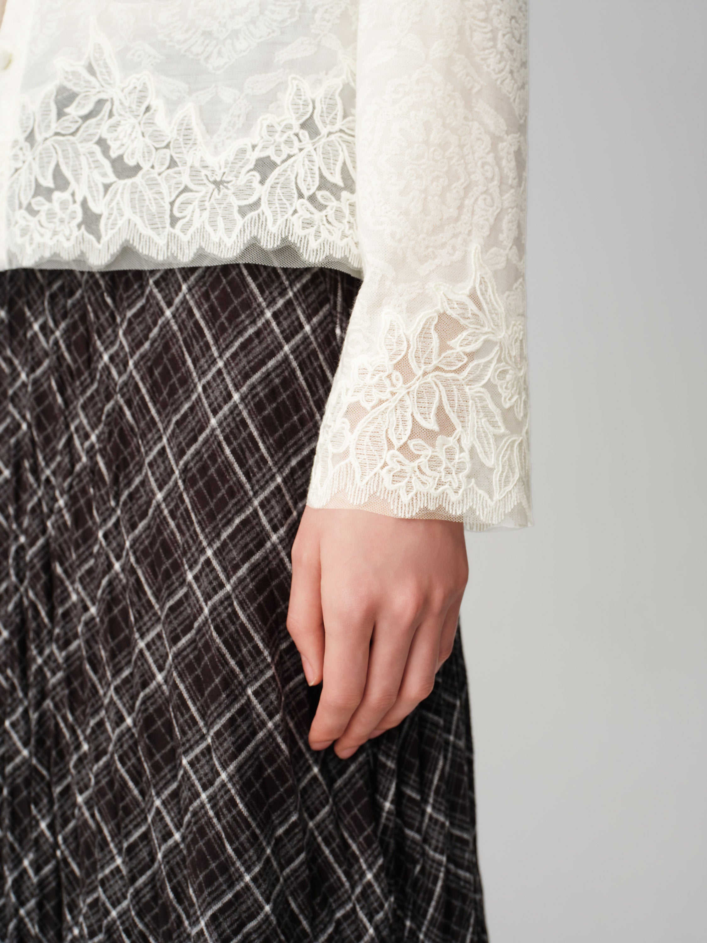 Soft Chunky Wool Jacquard Lace Knitted Top