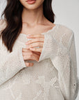 EP YAYING Drop-Shoulder Open-Knit Top