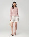 EP YAYING Drop-Shoulder Open-Knit Top