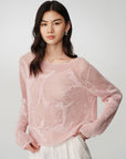 EP YAYING Drop-Shoulder Open-Knit Top
