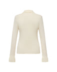 EP YAYING Polo Collar Waist-Fitted Cardigan