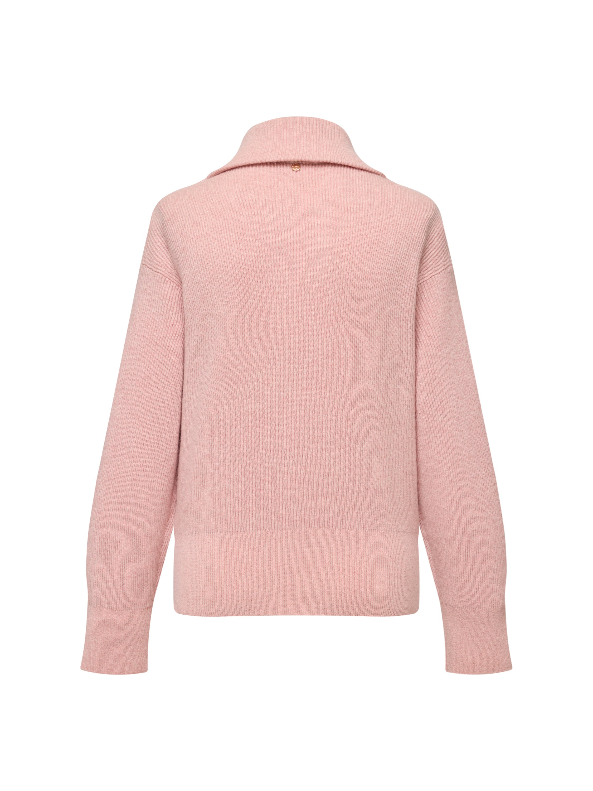 EP YAYING Full-Zip Lapel Ribbed Knit Cardigan