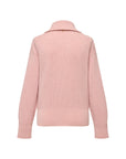 EP YAYING Full-Zip Lapel Ribbed Knit Cardigan