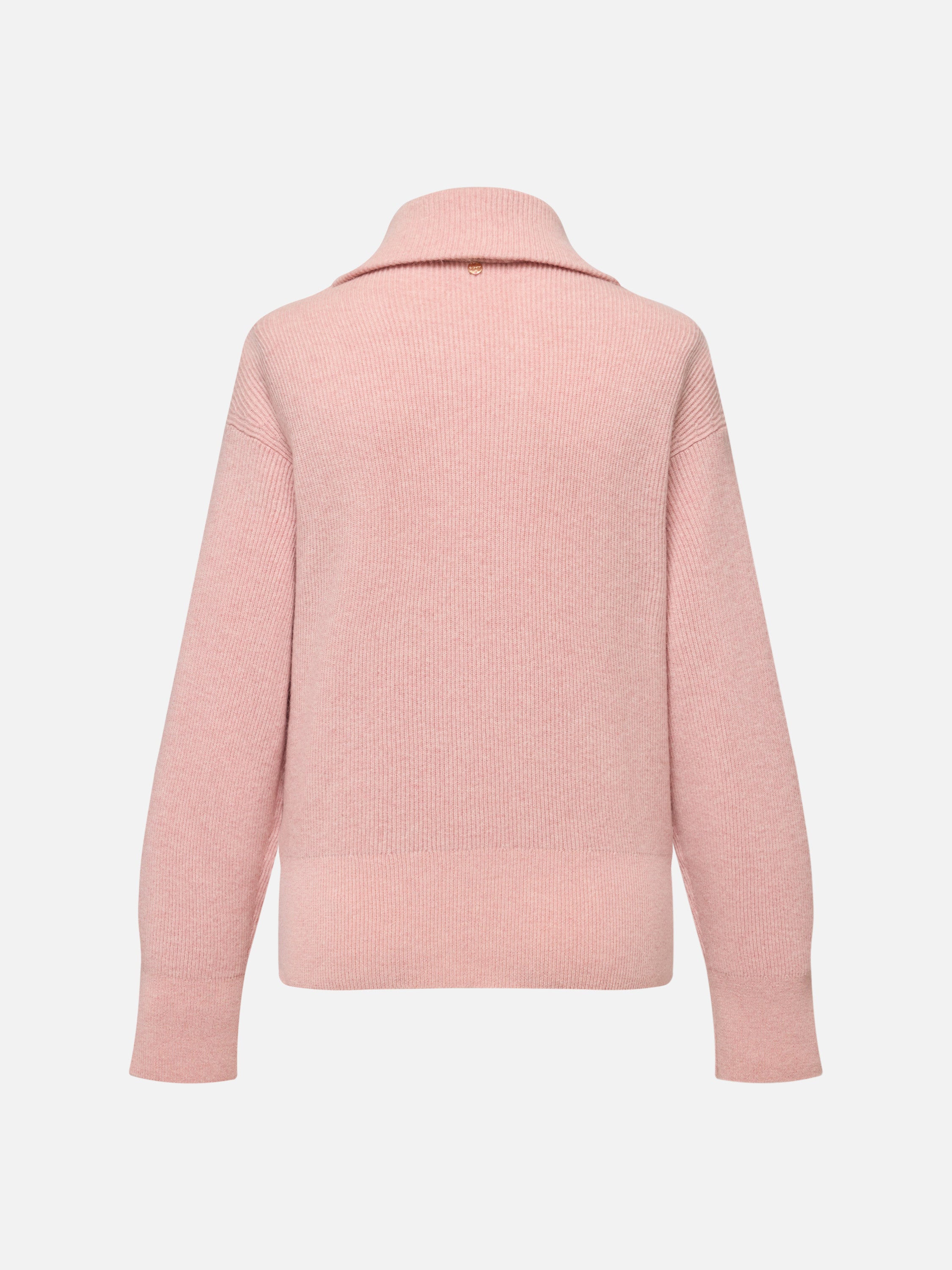 EP YAYING Full-Zip Lapel Ribbed Knit Cardigan