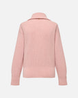 EP YAYING Full-Zip Lapel Ribbed Knit Cardigan
