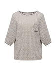 EP YAYING Relaxed Linen Blend Textured Short Sleeve Knitted Shirt