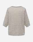 EP YAYING Relaxed Linen Blend Textured Short Sleeve Knitted Shirt