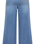 YAYING Silk Blend Denim Wide-Leg Pants