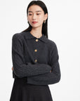 EP YAYING Wool Plaid Skirt