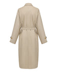 EP YAYING Long Khaki Twill Trench Coat