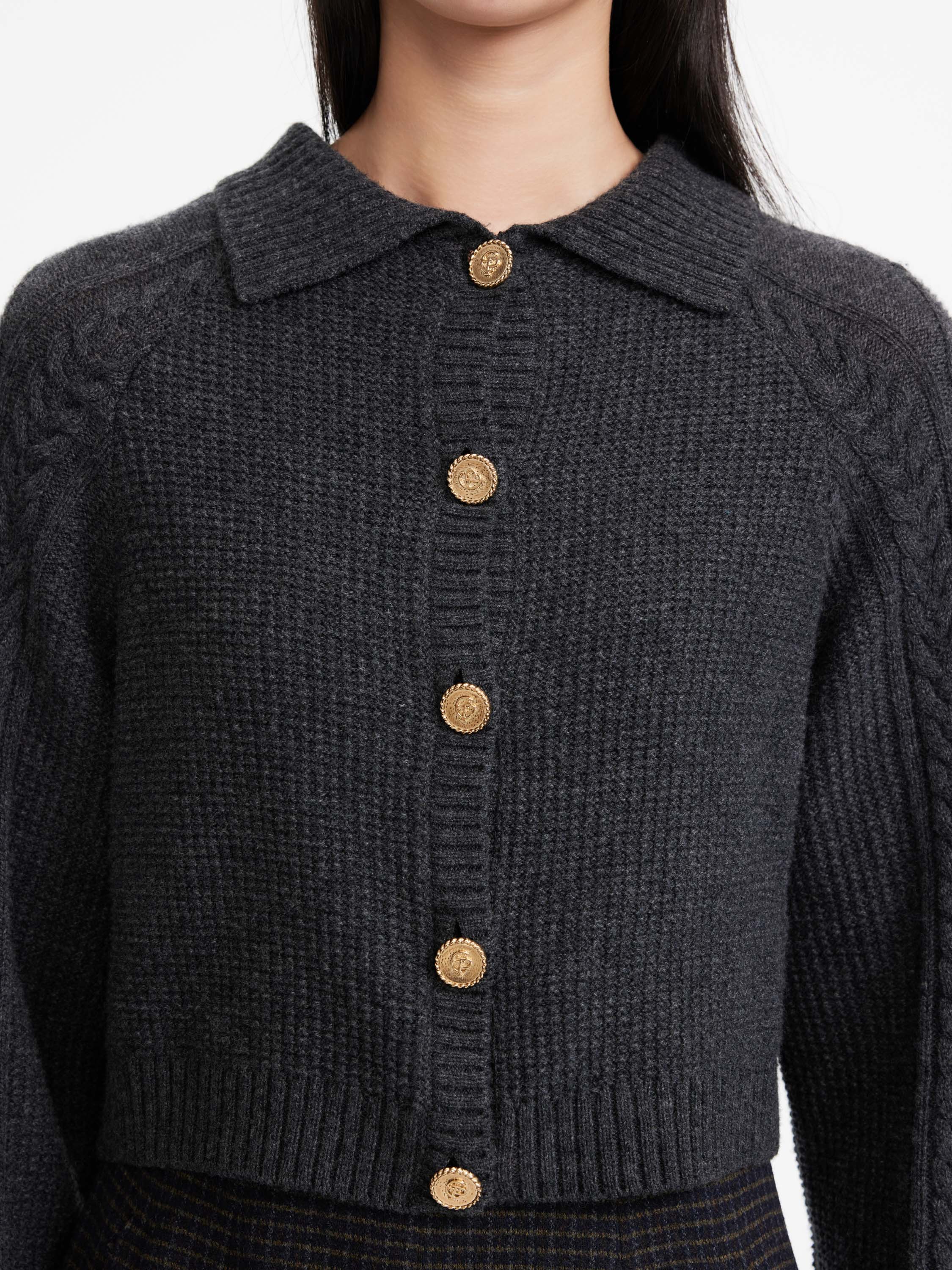 EP YAYING Wool Plaid Skirt