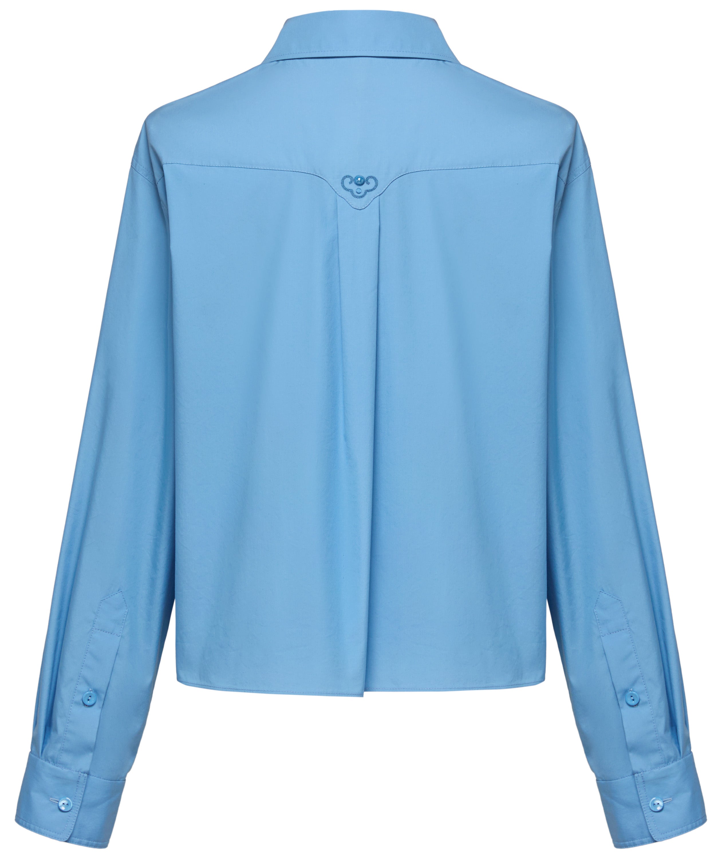 YAYING Silk cotton long-sleeved elegant collared shirt