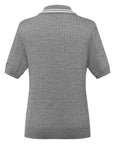 YAYING 100% Merino Wool Lapel Short Sleeve Knit Top