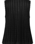 YAYING Round Neck Sleeveless Knit Top with Wave Layer Texture