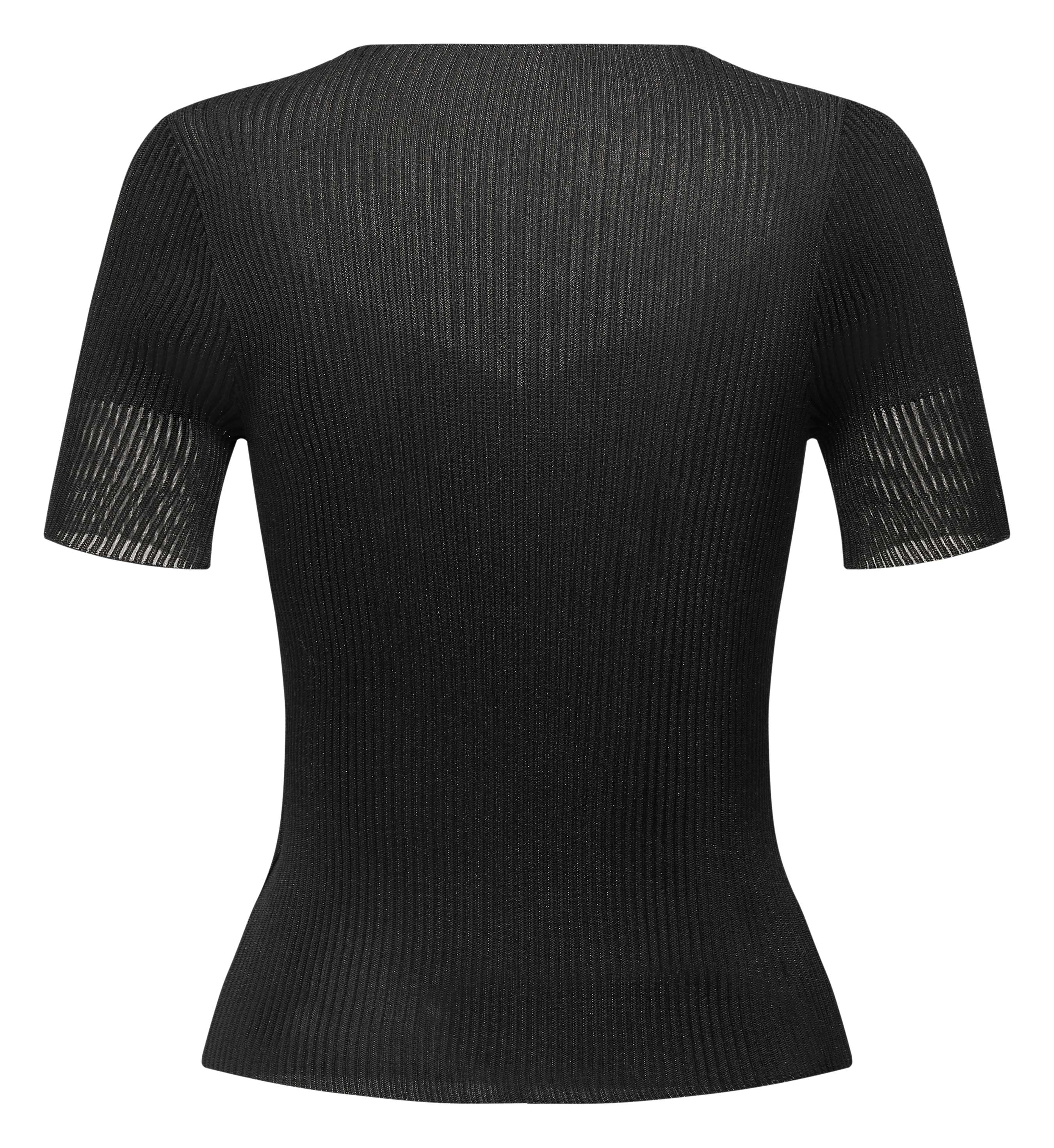 YAYING Triacetate striped crew neck short-sleeved shirt