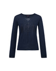 EP YAYING V-Neck Fitted Jacquard Knit Top