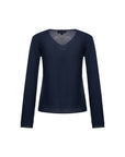 EP YAYING V-Neck Fitted Jacquard Knit Top