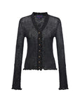 EP YAYING V-Neck Waisted Lace Knit Cardigan