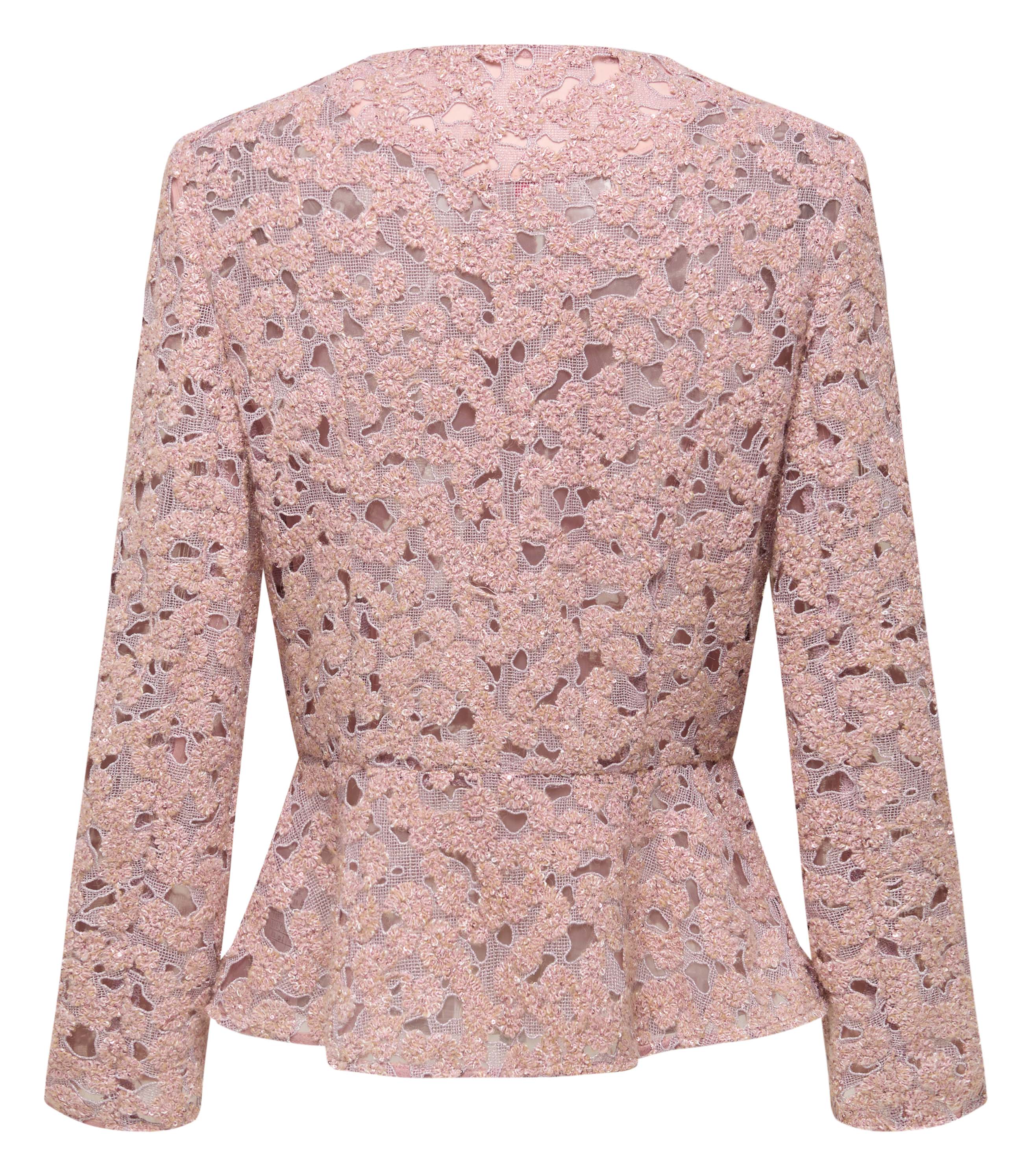 YAYING Peony Jacquard Textured Plush Jacket