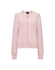 EP YAYING Cable-Knit Short Cardigan Coat