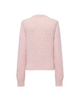 EP YAYING Cable-Knit Short Cardigan Coat