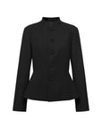EP YAYING Chinese Stand-Collar Embroidered Wool Blazer