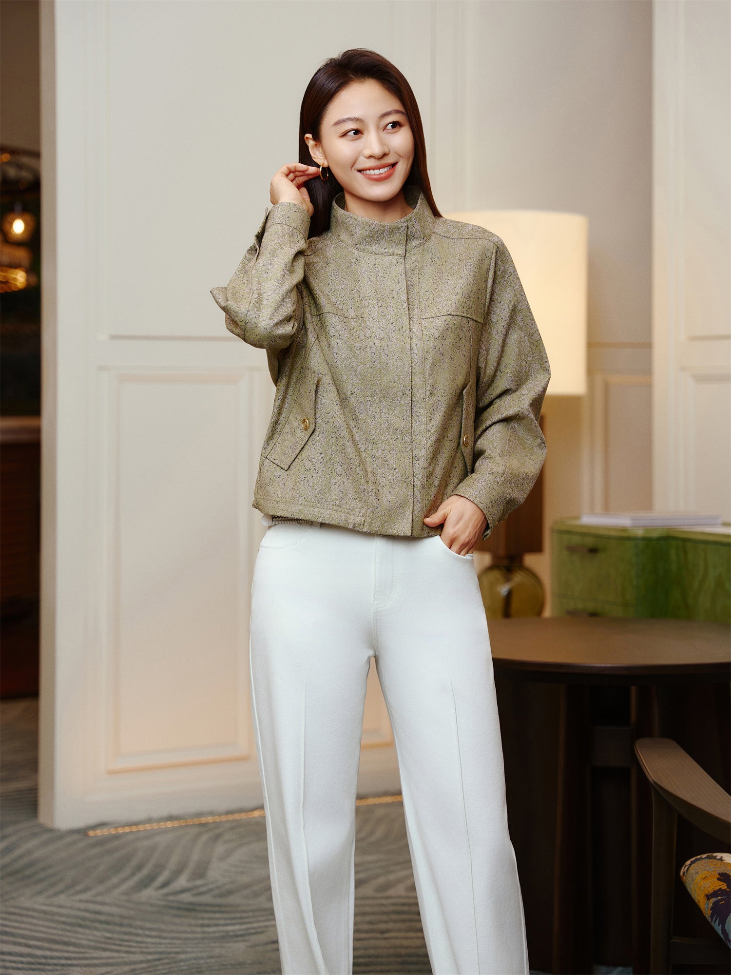 YAYING Triacetate Wool Short Coat EPKPW7101AG