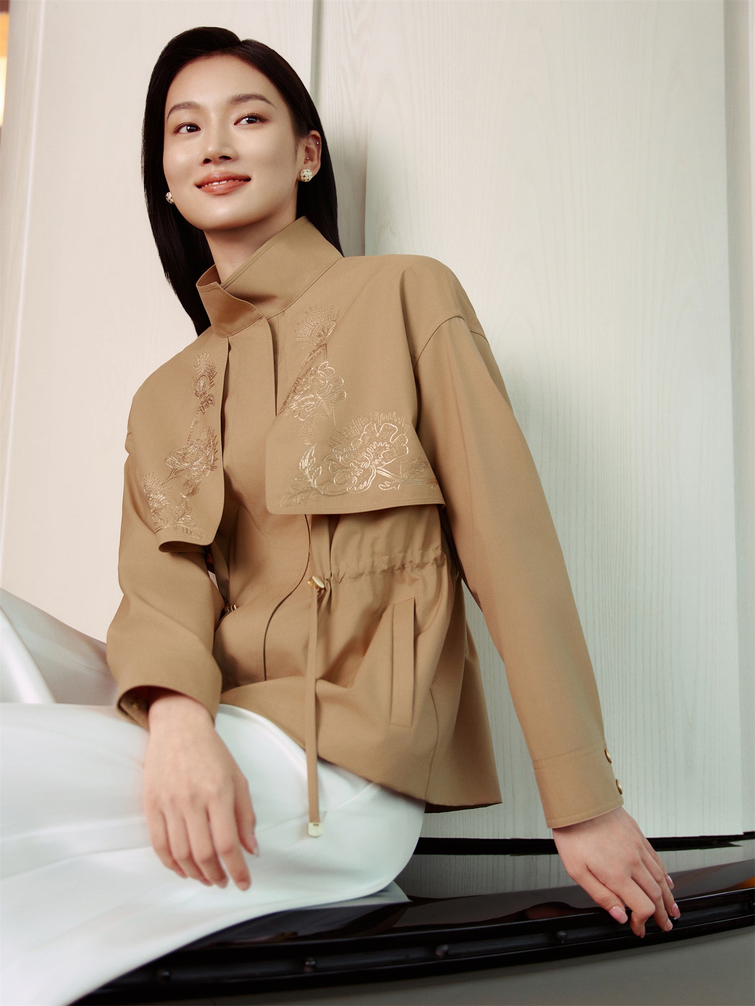 YAYING Mulberry Silk and Wool Trench Coat EPKPW7201AE