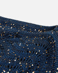 EP YAYING Sequin Embroidery Designer Cropped Knit Top
