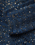 EP YAYING Sequin Embroidery Designer Cropped Knit Top
