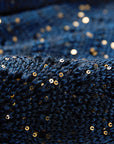 EP YAYING Sequin Embroidery Designer Cropped Knit Top