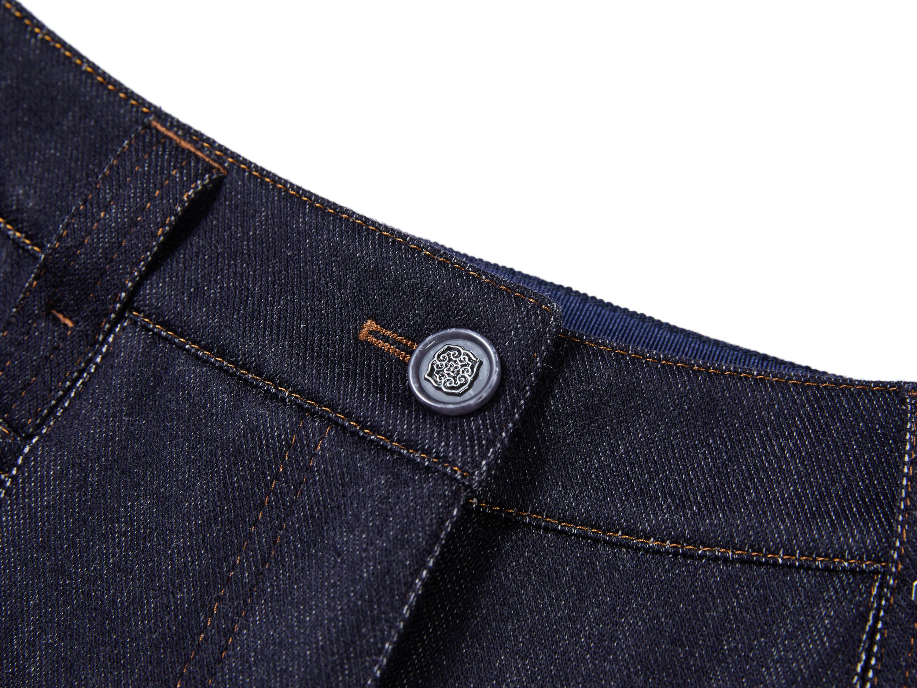 YAYING Cashmere Denim Straight-Leg Pants