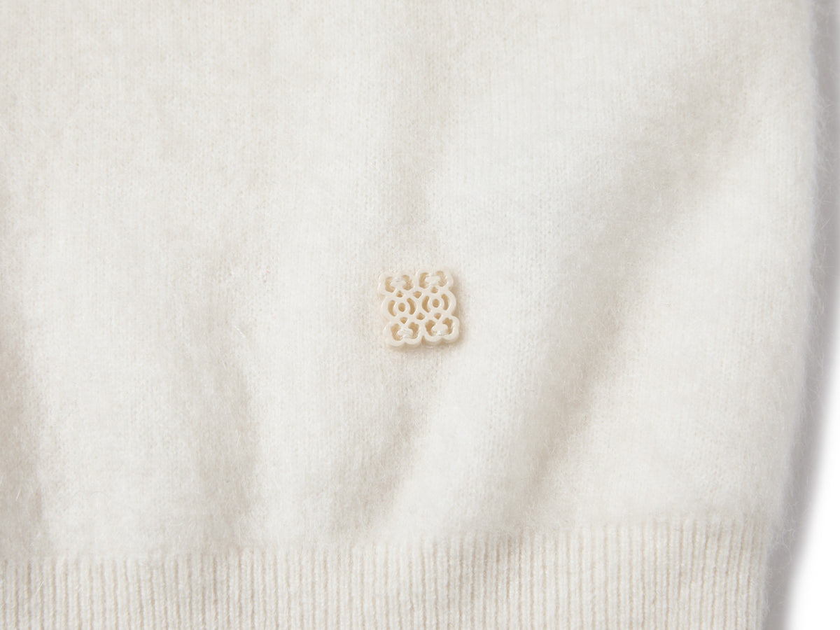 YAYING 100% Cashmere Round-Neck Relaxed Knit Top