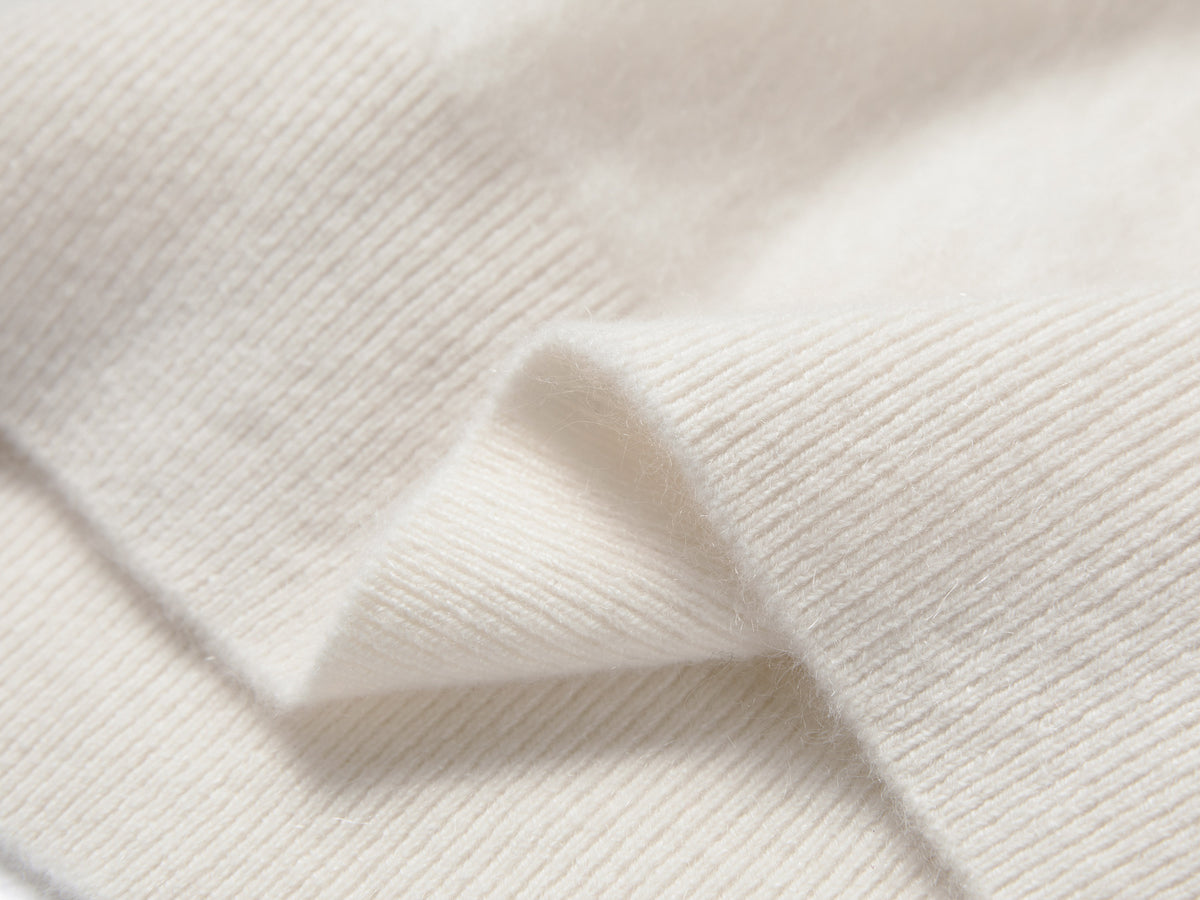 YAYING 100% Cashmere Round-Neck Relaxed Knit Top