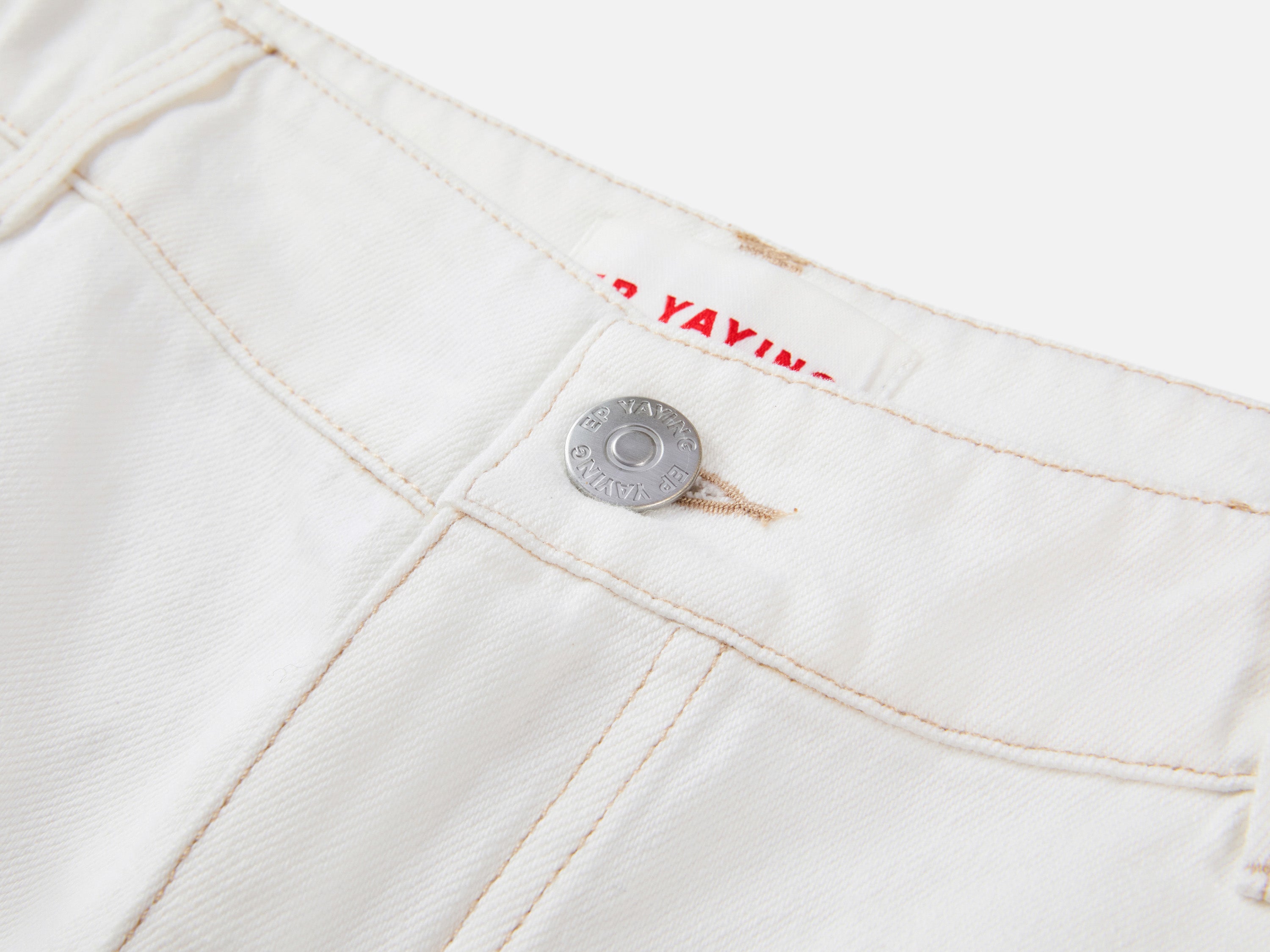 EP YAYING Tencel Linen High-Waist Wide-Leg Denim Shorts