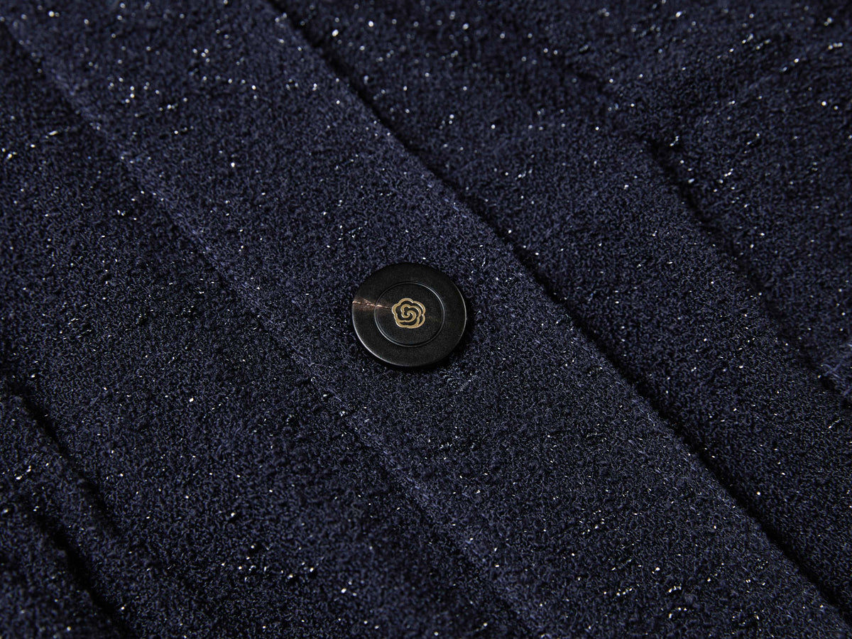 YAYING Color-Block Boucle Lapel Coat