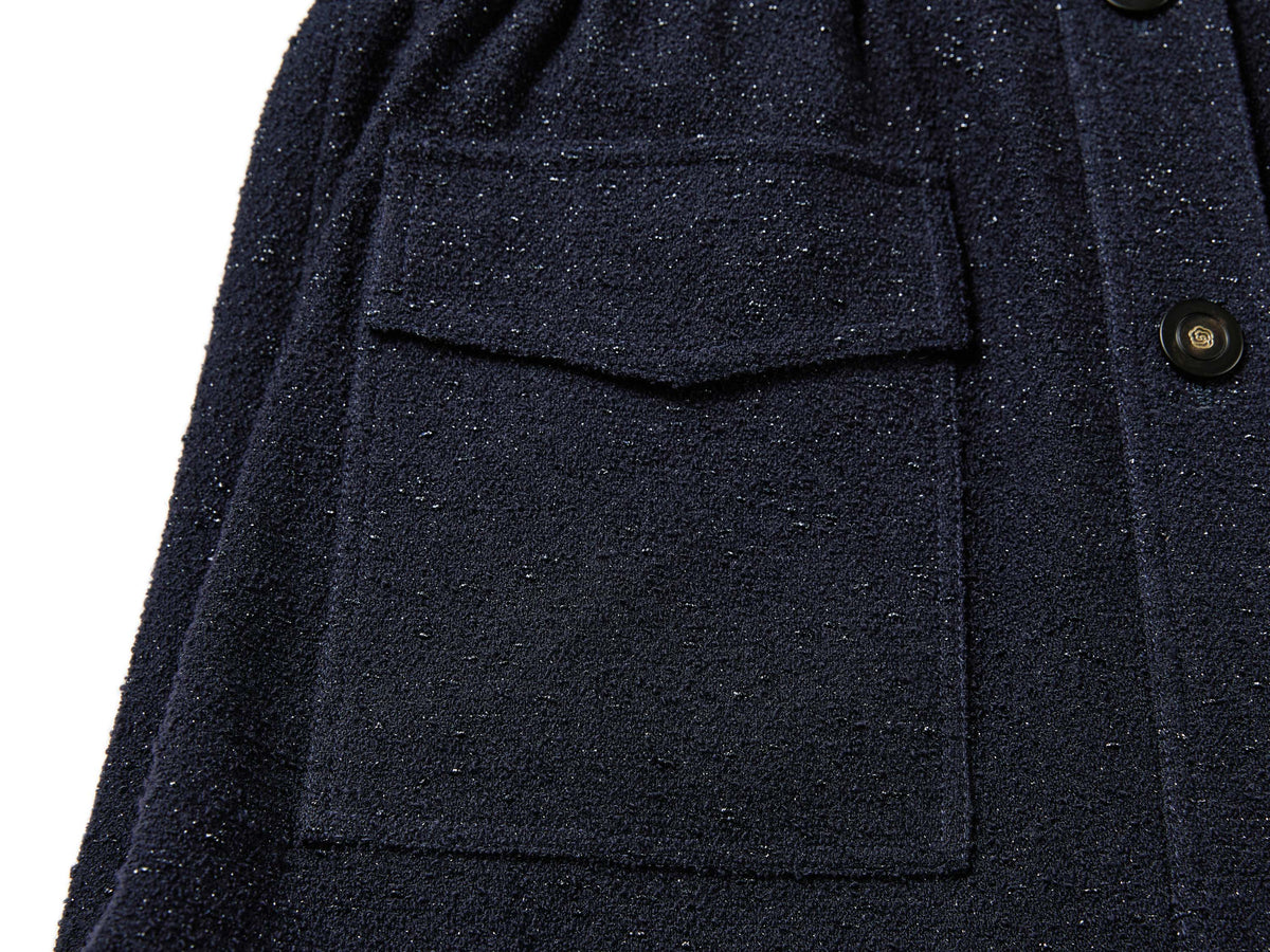 YAYING Color-Block Boucle Lapel Coat