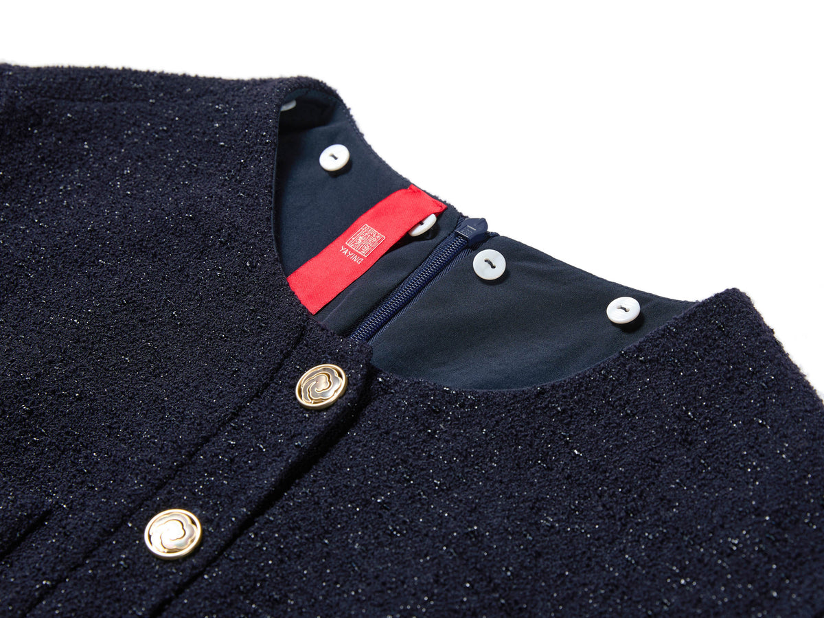 YAYING Navy Boucle Dress