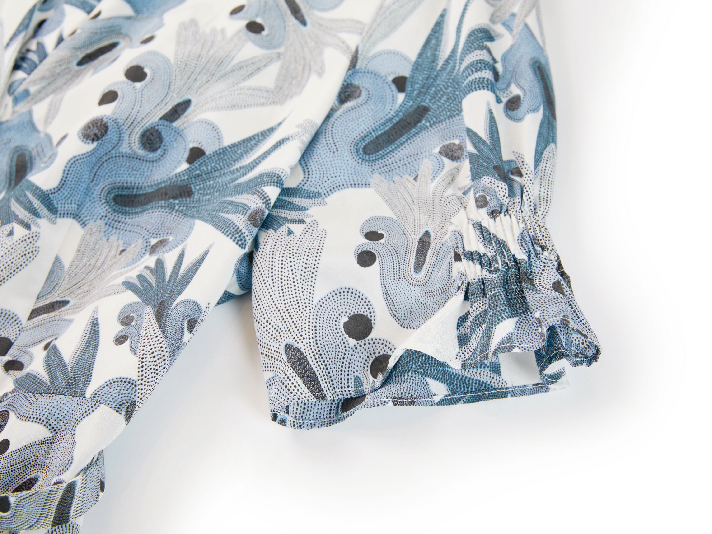 YAYING Soft Silk Coral Print Waist-Cinched Elegant Dress