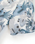 YAYING Soft Silk Coral Print Waist-Cinched Elegant Dress