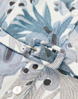 YAYING Soft Silk Coral Print Waist-Cinched Elegant Dress