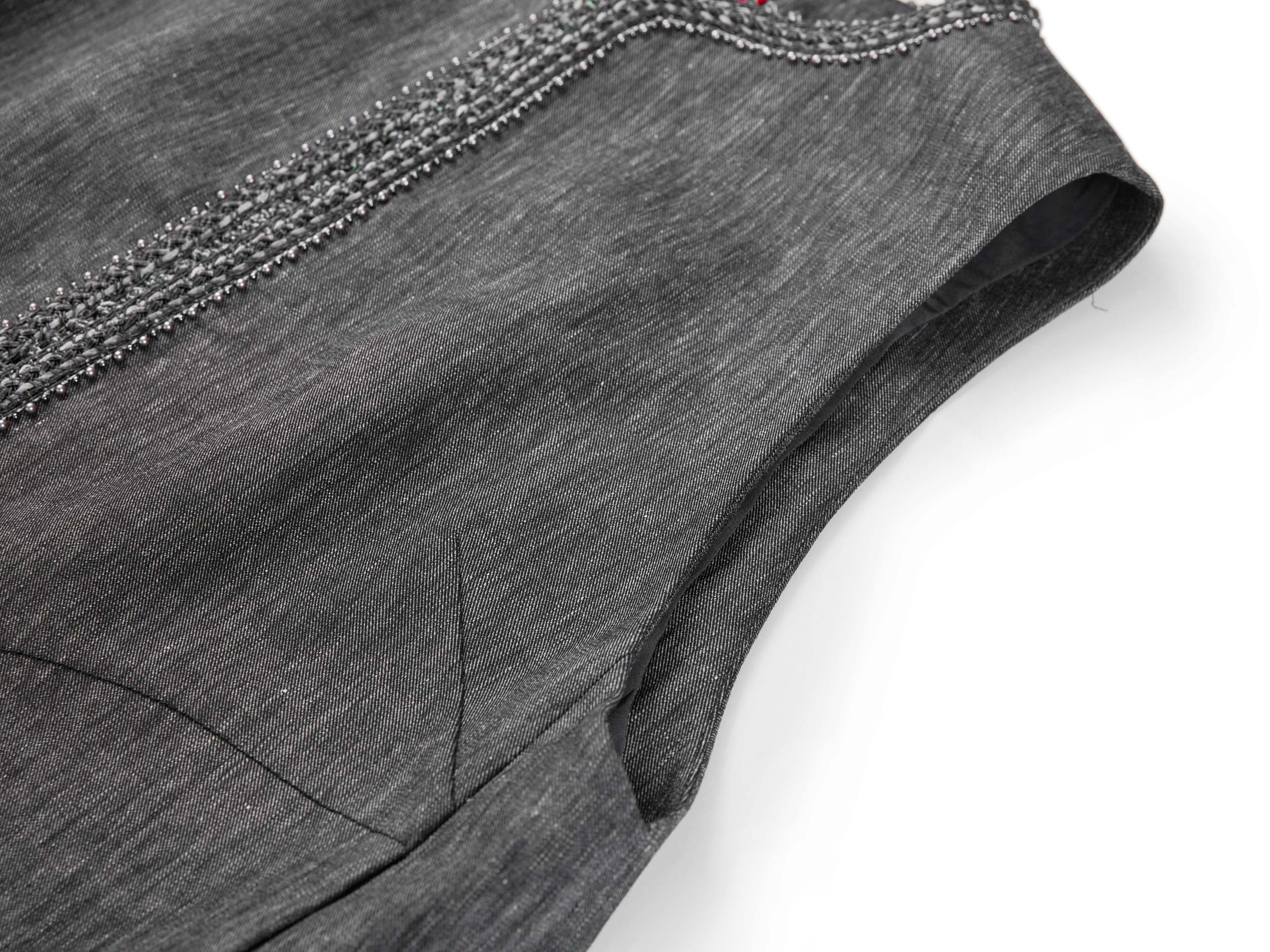 YAYING Linen Blend Short Round Neck Vest Jacket