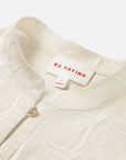 Serene Tone Quality Wardrobe Stretch Mulberry Satin Jacquard Mandarin Collar Silk Top