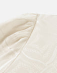 Serene Tone Quality Wardrobe Stretch Mulberry Satin Jacquard Mandarin Collar Silk Top
