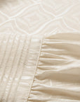 Serene Tone Quality Wardrobe Stretch Mulberry Satin Jacquard Mandarin Collar Silk Top