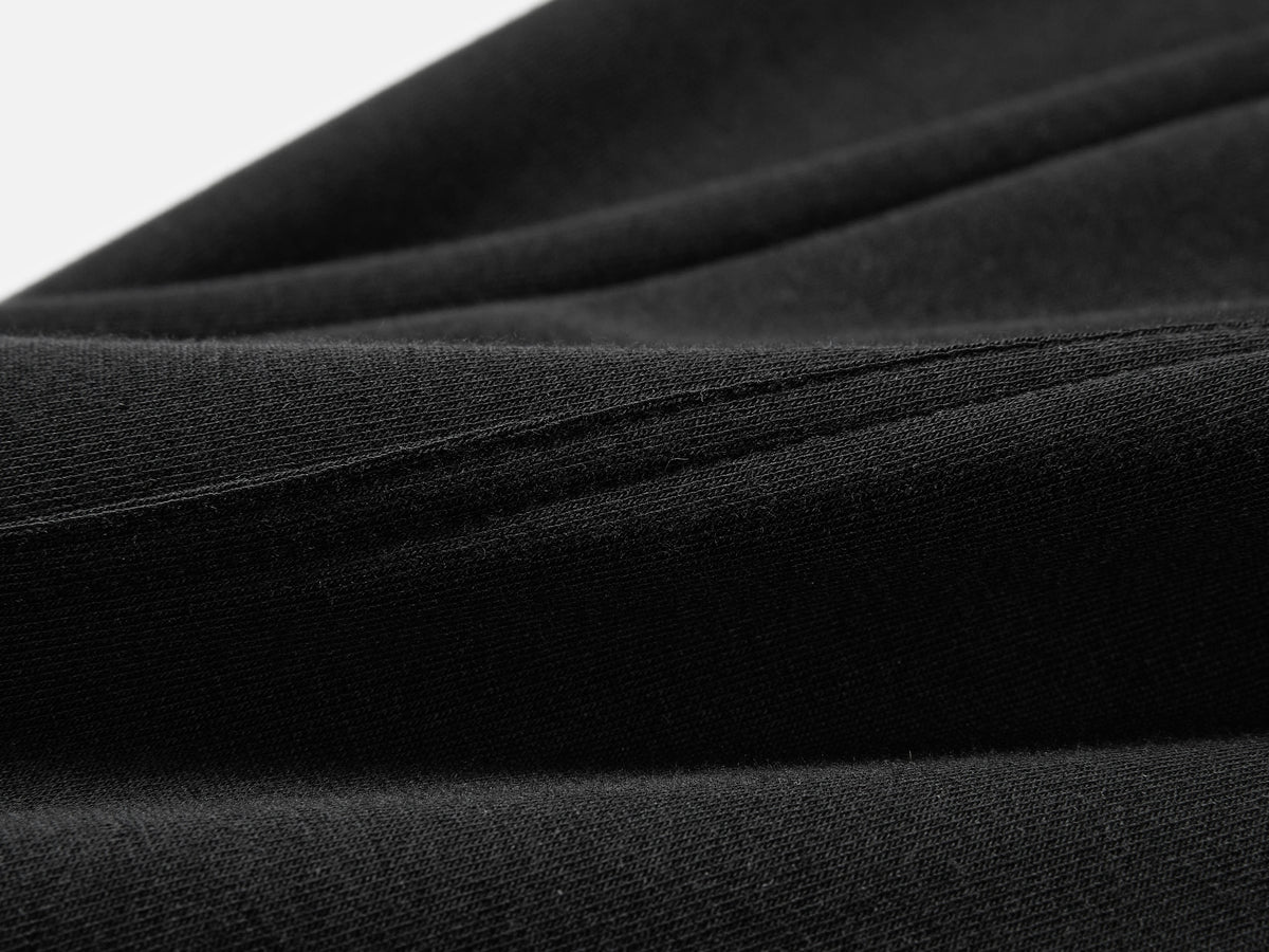 EP YAYING High-Waist Slim Wool-Cotton Brushed Black Pants