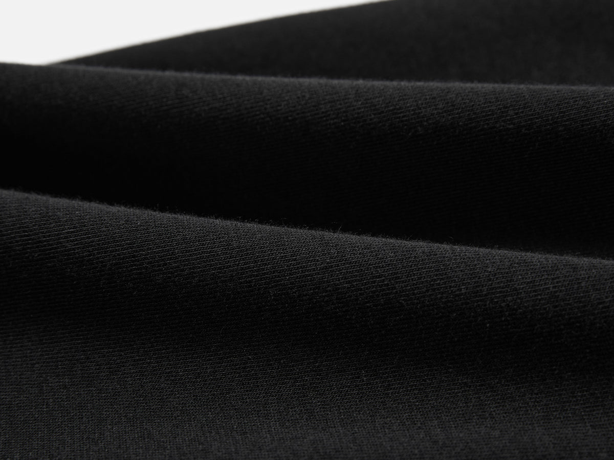 EP YAYING High-Waist Slim Wool-Cotton Brushed Black Pants
