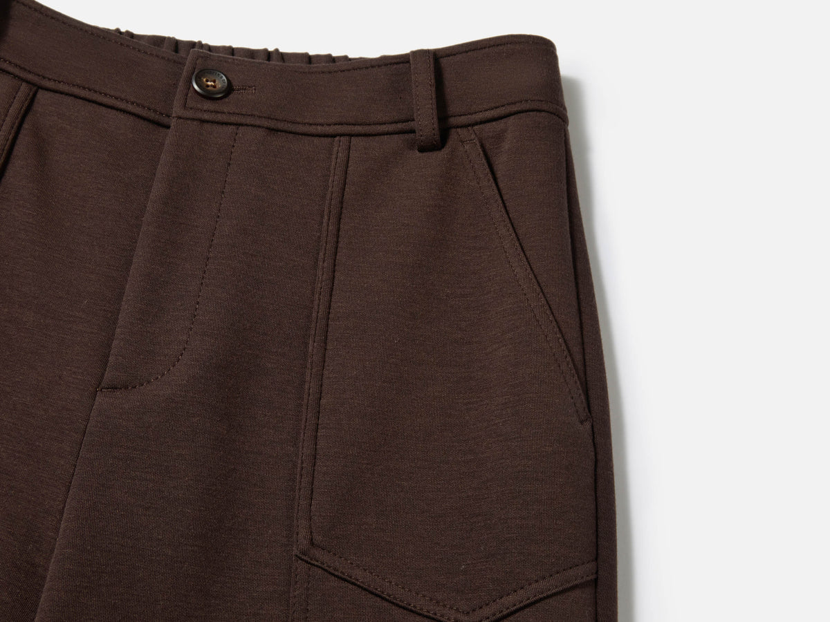 EP YAYING Lyocell-Wool High-Waist Slight-Flare Pants