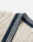 EP YAYING Elegant Linen Contrast V-Neck Cardigan